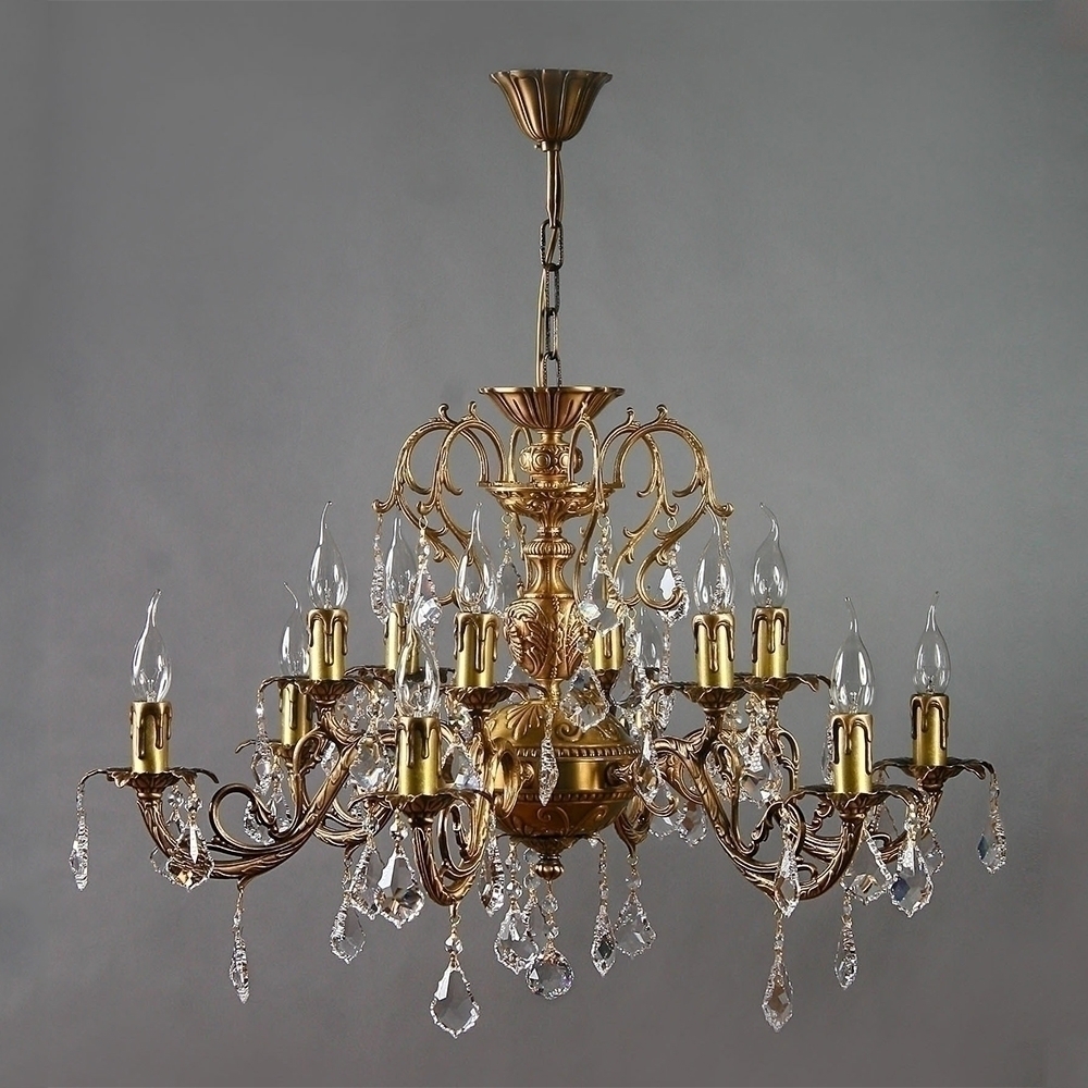 096894 Люстра Ambiente 12L 8888/6+6 AB Leaf Crystal Mantra Alicante