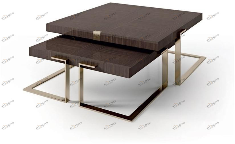 Carpanese Home Низкий деревянный стол салазки Contemporary 7930