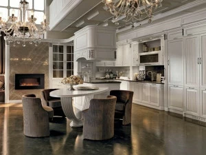 Martini Interiors Кухня из лакированной древесины с островом на заказ Convivio