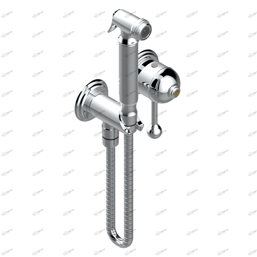 U7E-5840/MBG Комплект для душа, включающий смеситель, армированный шланг 1 м 25 см, ручной душ с курковым распылителем, выход из стены и предохранительный запорный клапан Thg-paris Trocadéro тигровый глаз Хром U7E 5840/MBG A02 CAT.A