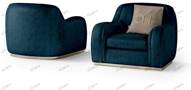 Carpanese Home Кресло в набуке с подлокотниками Heritage 6737