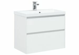 Тумба с раковиной Aquanet Гласс 80 белый