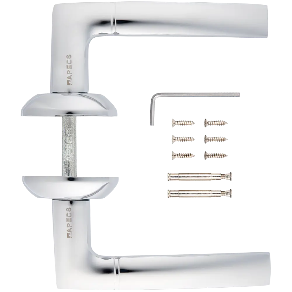 Ручка дверная на розетке Avers H-0875-A-NIS, алюминий, цвет матовый никель 82001553 STLM-2169551 APECS  - Вид №1