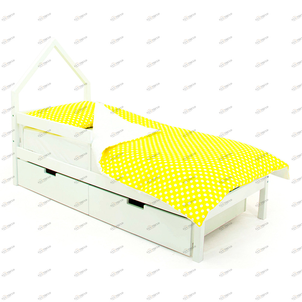 Детская кровать-домик мини Svogen белая БЕЛЬМАРКО  326840 Белый Santreyd 