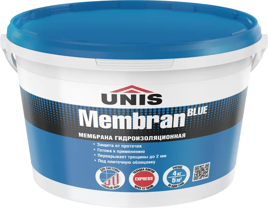 Гидроизоляция Unis Blue Membran для влажных помещений 4 кг 85362748