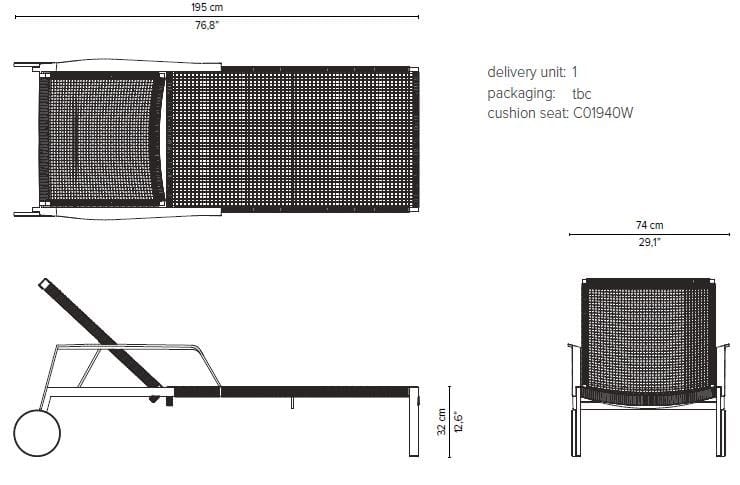 Садовая кровать Canax® с подлокотниками TRIBÙ Nodi ARCH-00078985 - Вид №9