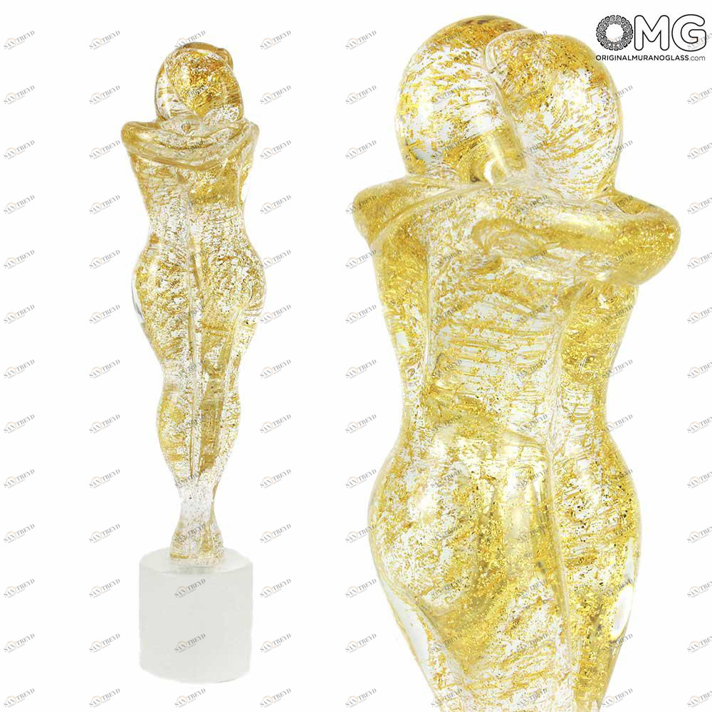 1148 ORIGINALMURANOGLASS Скульптура Влюблённые - Золото- автор Andrea Tagliapietra - муранское стекло OMG 9 см 