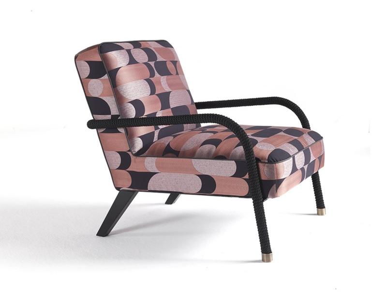 Gianfranco Ferré Home Кресло с обивкой из ткани с подлокотниками Loop sun-id-1396489 - Вид №1