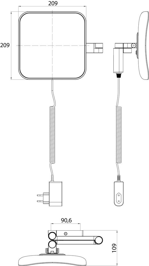 Emco Bad Квадратное настенное увеличительное зеркало Evo sun-id-1454791 - Вид №6