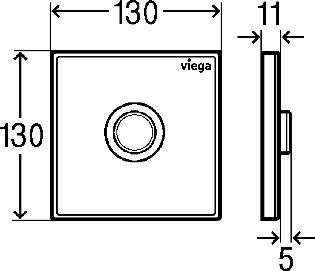 Viega Панель смыва Prevista для писсуара 8631.2 (774608) 774 608 - Вид №3