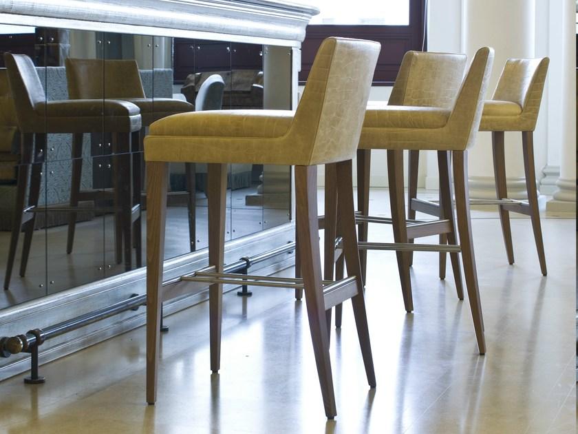 Very Wood Высокий кожаный табурет с подставкой для ног Onda sun-id-1452279 - Вид №3