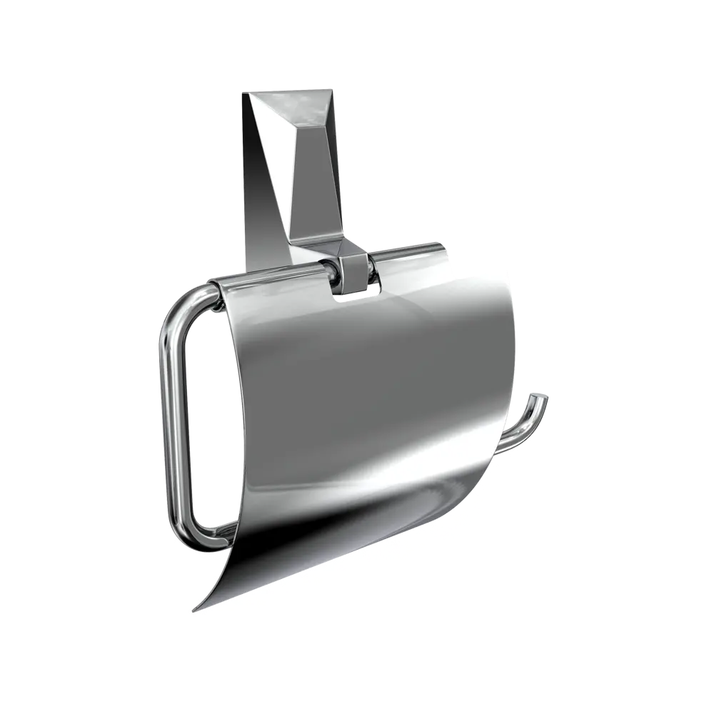 Держатель для туалетной бумаги Lemer Crystal с крышкой цвет хром STLM-2064642