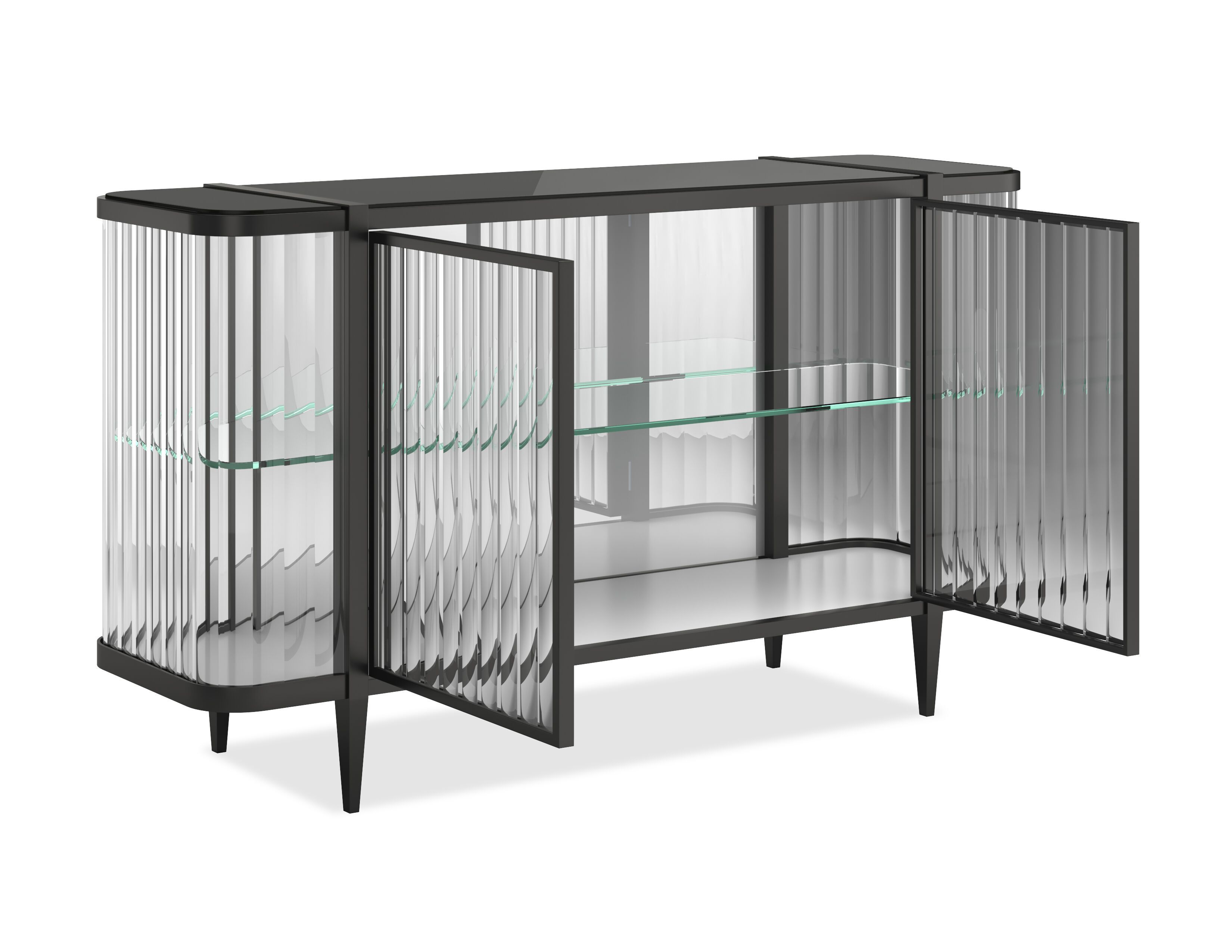 Стеклянный шкаф со встроенным освещением с распашными дверями Caracole STOP AND STARE ARCH-00037069 - Вид №19