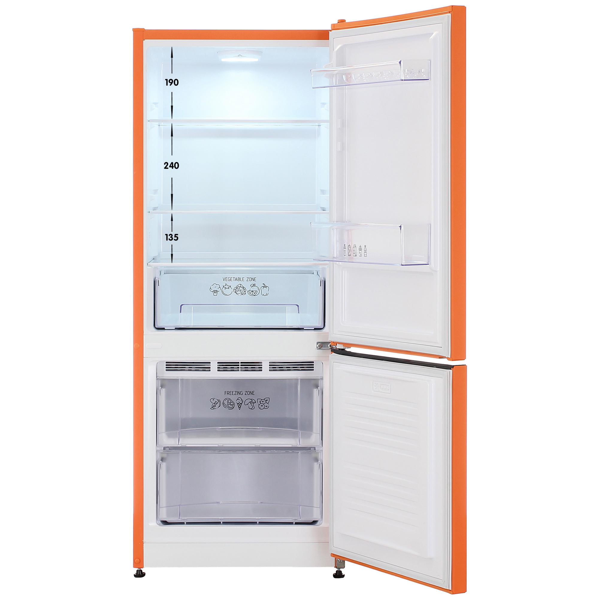 9953412 Холодильник с морозильником   Nordfrost NRB 121 Or оранжевый STDN-0041180 - Вид №1