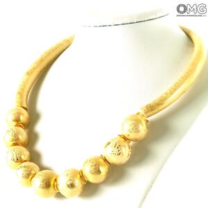 4654 ORIGINALMURANOGLASS Колье Пенелопа - Золото - муранское стекло OMG 48 см