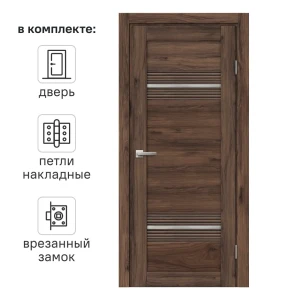 МАРИО РИОЛИ Межкомнатная дверь Онда Г с матовым стеклом 80x200 см 89392665