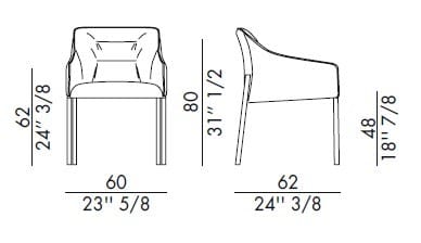 Кожаный мягкий стул с подлокотниками EFORMA Kira ARCH-00053427 - Вид №3