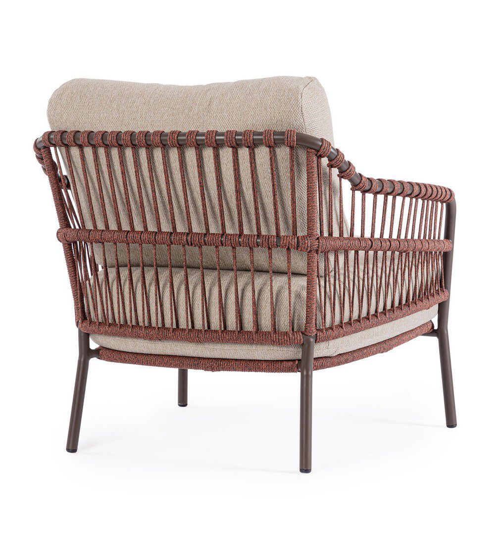 Веревочное и тканевое садовое кресло с подлокотниками BIZZOTTO Talaia ARCH-00134743 - Вид №3