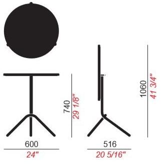 COLOS Круглый стол из листового металла с откидной столешницей Ta sun-id-1387278 - Вид №3