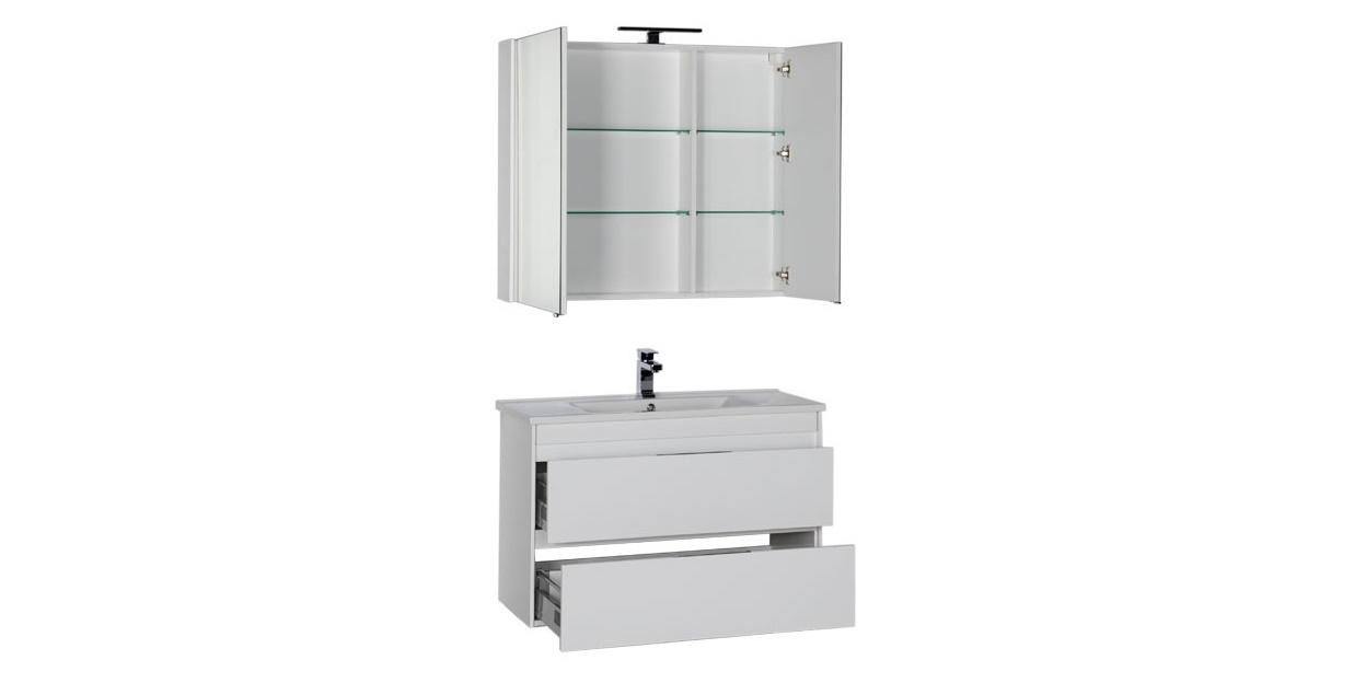 Комплект мебели Aquanet Тулон 100 белый 00183624 - Вид №3