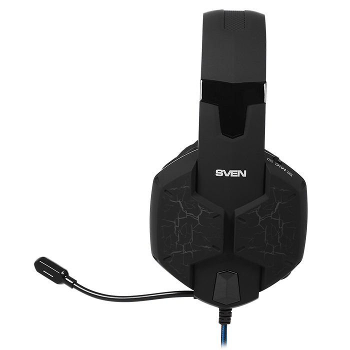SV-015633 Игровые стереонаушники с микрофоном ap-u980mv, черный-синий (usb, led, 7.1) Sven Santreyd  - Вид №3