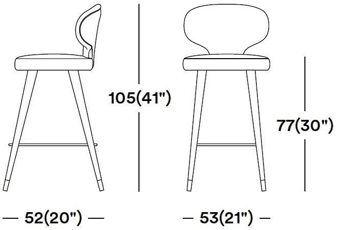 Tirolo Табурет из ткани со спинкой и подставкой для ног Elle 064 sg - Вид №3