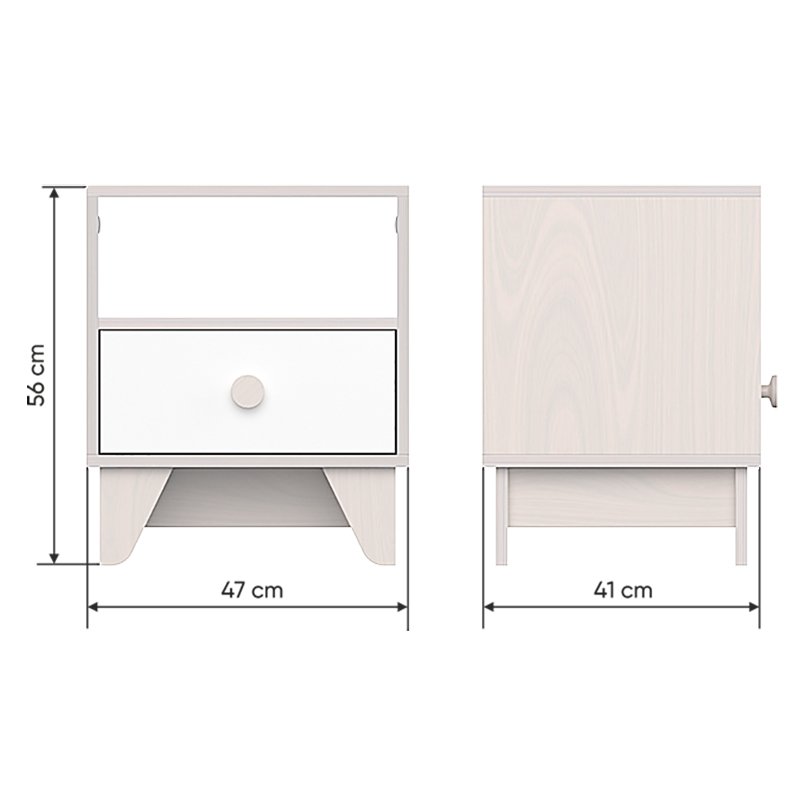 Прикроватная тумбочка Line белая ELLIPSE ELLIPSE LINE 257732 Белый Santreyd  - Вид №4
