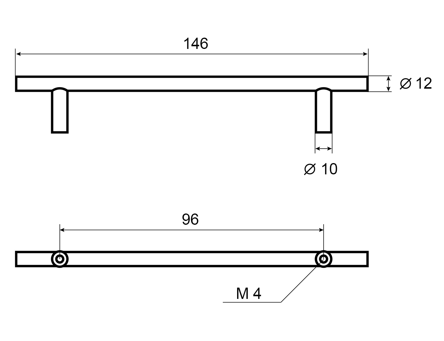 84614652 Ручка-рейлинг PRZ 96 мм, цвет бронза STLM-0053003 PALLADIUM  - Вид №2