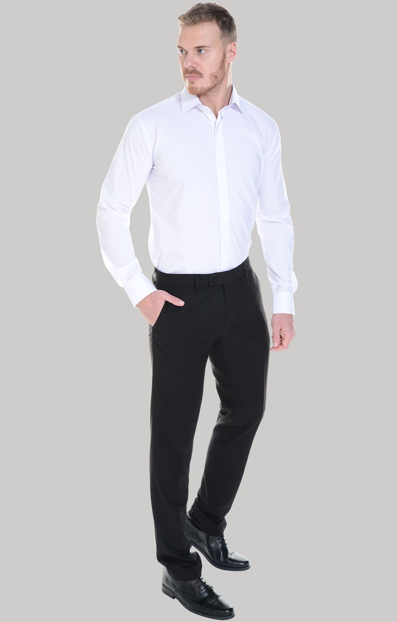 4958026 Рубашка мужская  white El-Risto  Корпоративная одежда  размер 44/182-188  - Вид №15