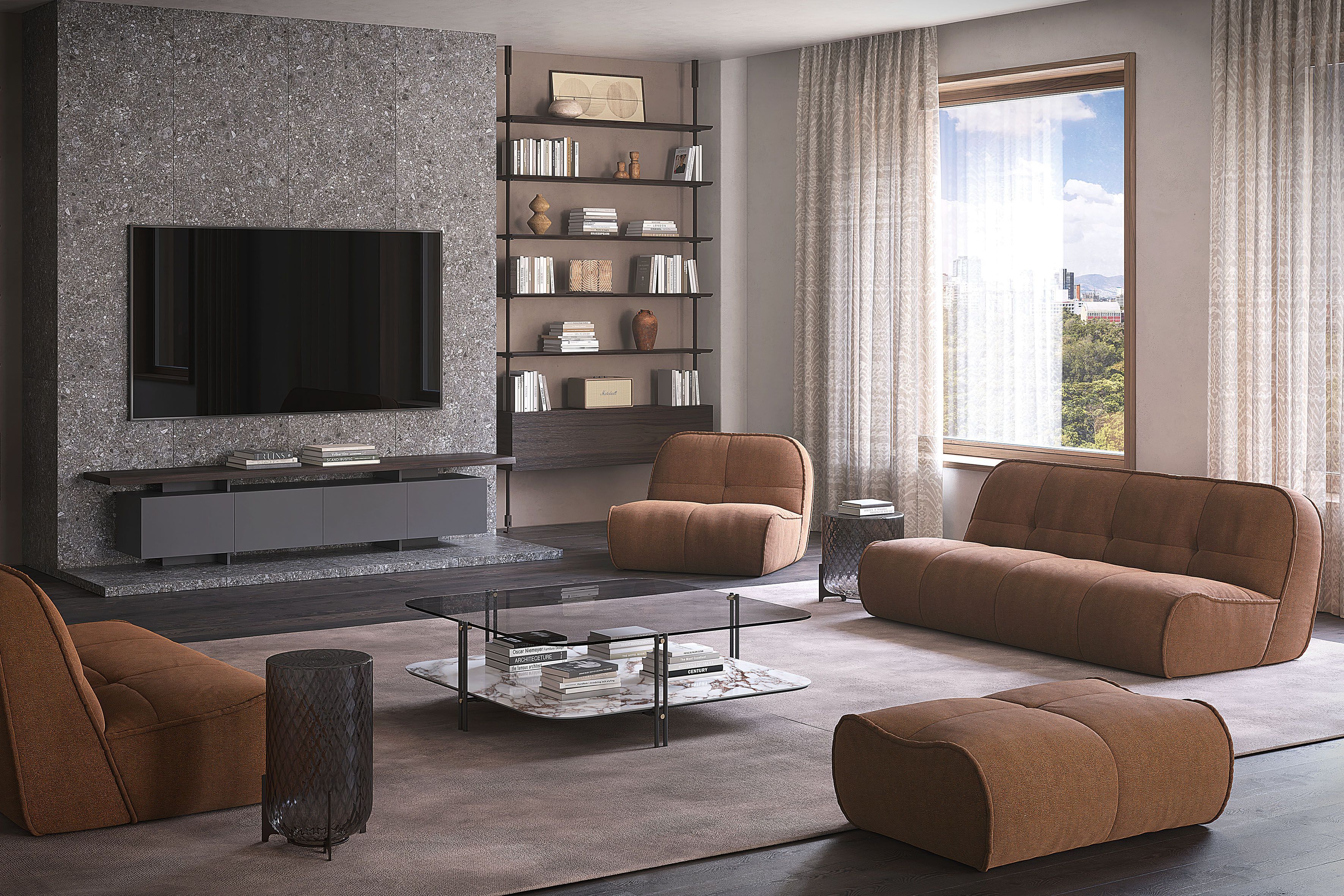 2-местный съемный тканевый модульный диван Cattelan italia SPENCER ARCH-00025203 - Вид №5