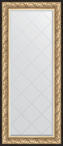 BY 4165 Зеркало с гравировкой в багетной раме - барокко золото 106 mm EVOFORM Exclusive-G