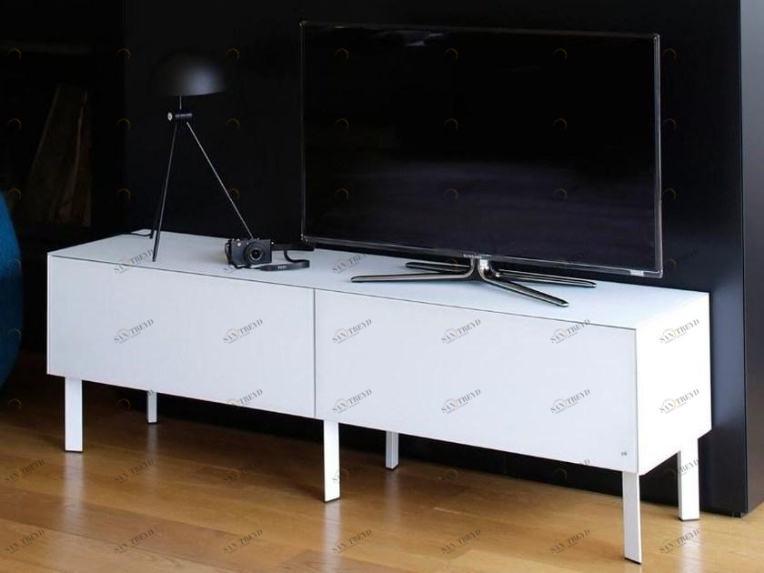 Joli Низкая лакированная деревянная тумба под ТВ с системой прокладки кабелей Cube sun-id-1486947