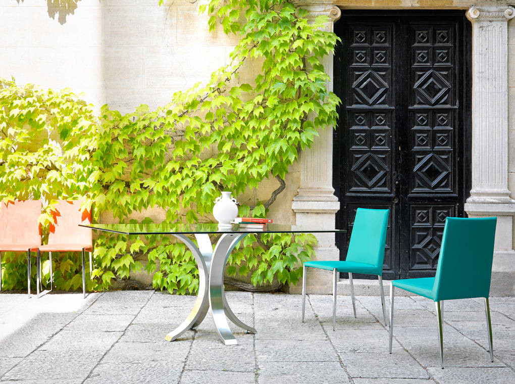 Обеденный стол прямоугольный стеклянный 140х95 BZ2103 от Angel Cerda ANGEL CERDA  00-3865629 Прозрачный;хром  - Вид №2