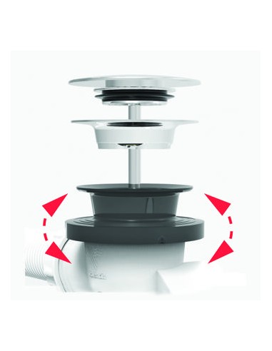 582000 000 00  Автоматический кабельный слив 650 мм для ванны, сифон, поворачивающийся на 360 °, NF, хром. Valentin Хром  - Вид №2