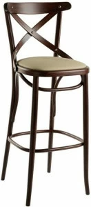 XLINE Высокий табурет из бука со встроенной подушкой Acquamarina 1321