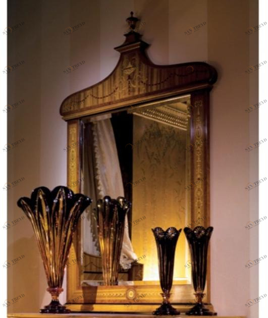 Bellotti Ezio Прямоугольное зеркало из вишневого дерева в раме Stile maggiolini 3464