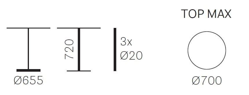 Стальной складной круглый садовый стол Pedrali ARCH-00106216 - Вид №12