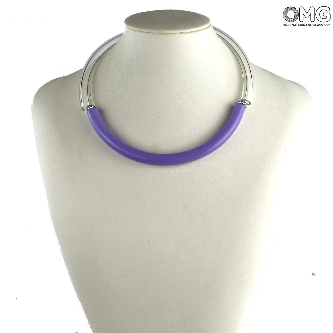4425 ORIGINALMURANOGLASS Колье Дениз сиреневое - муранское стекло OMG 21 см  - Вид №1