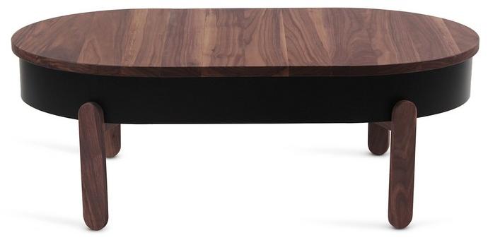 Woodendot Овальный журнальный столик из орехового дерева с вещевым ящиком для гостиной sun-id-1499238 - Вид №4