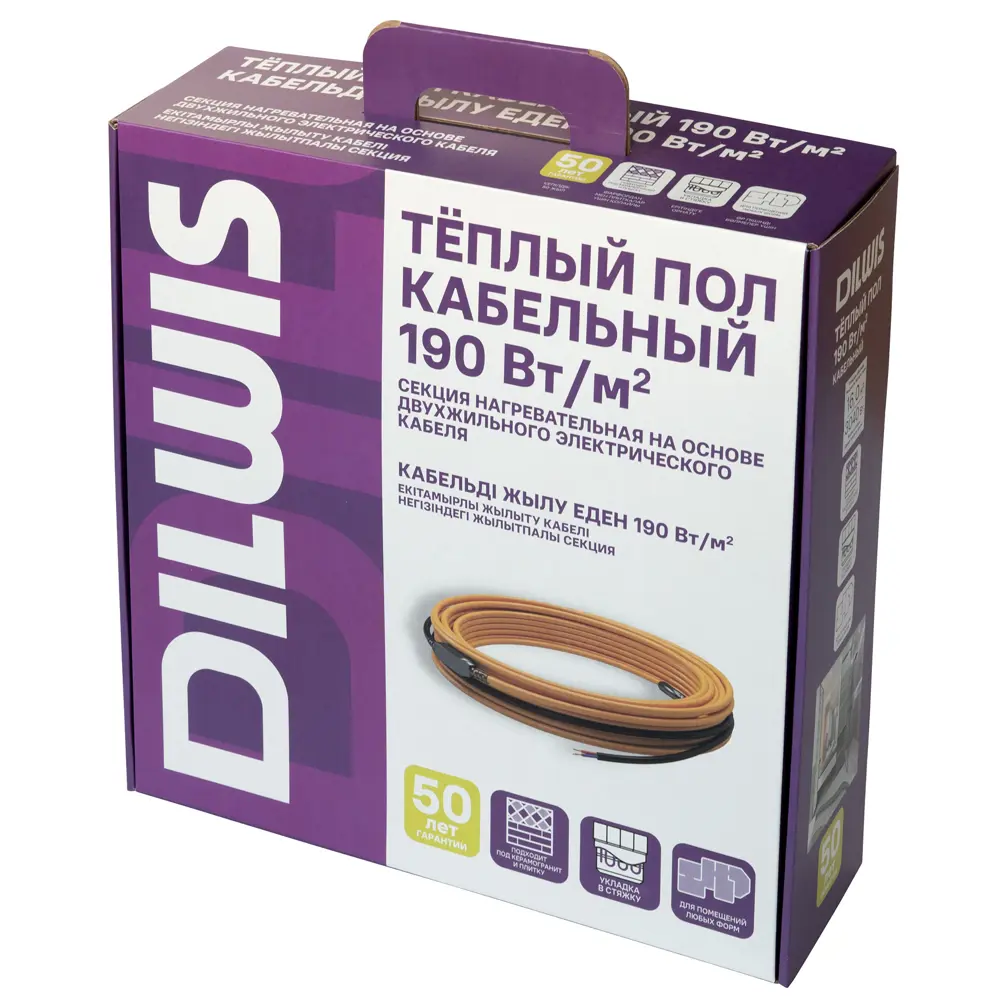 Нагревательный кабель для теплого пола DILWIS 10 м2 1900 Вт 89394479 STLM-2196598  - Вид №1