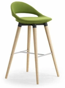 Leyform Высокий табурет из дерева и ткани со спинкой Samba 51562