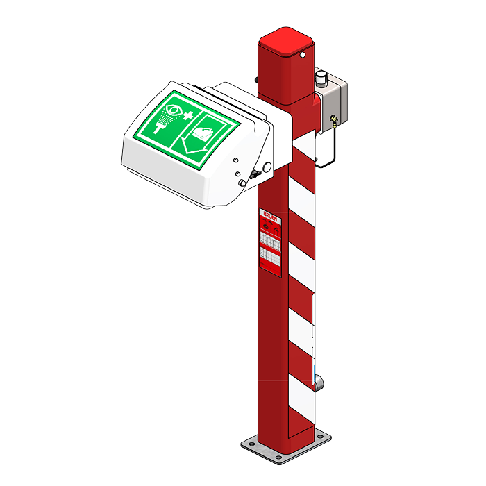 92270 Уличный нержавеющий отдельно стоящий глазной душ с подогревом, макс. -20°C SANELA 