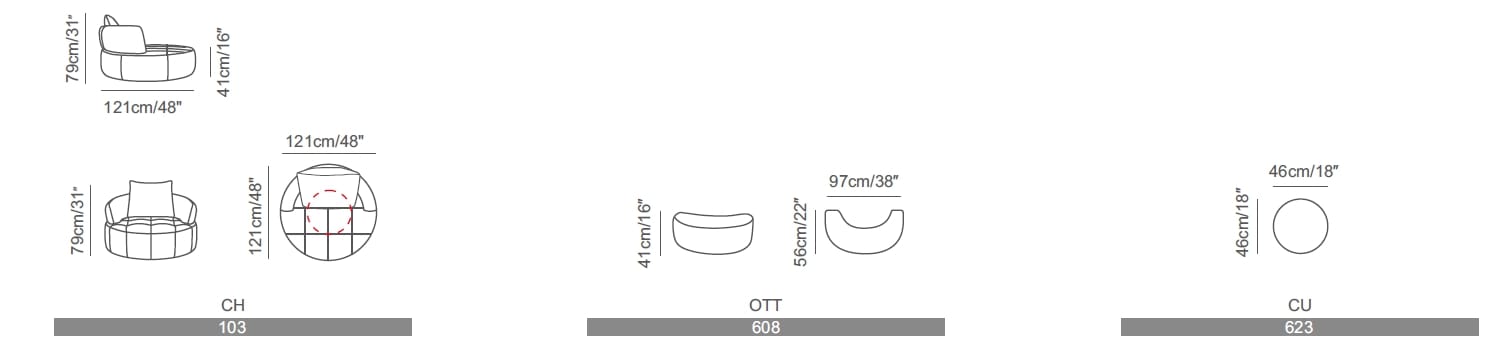 Вращающееся кресло с подлокотниками CAMPO DE' FIORI WAFFLE ARCH-00034795 - Вид №19