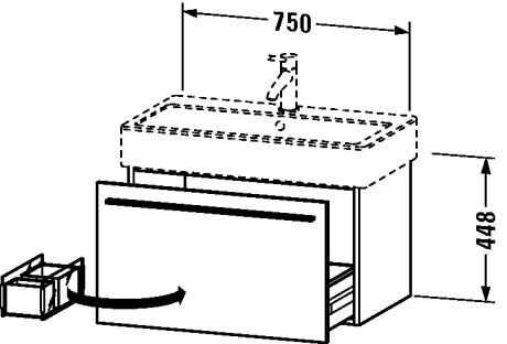 XL604505353 Тумбочка подвесная X-Large #XL6045 750 x 443 мм Каштан темный, декор Duravit - Вид №1
