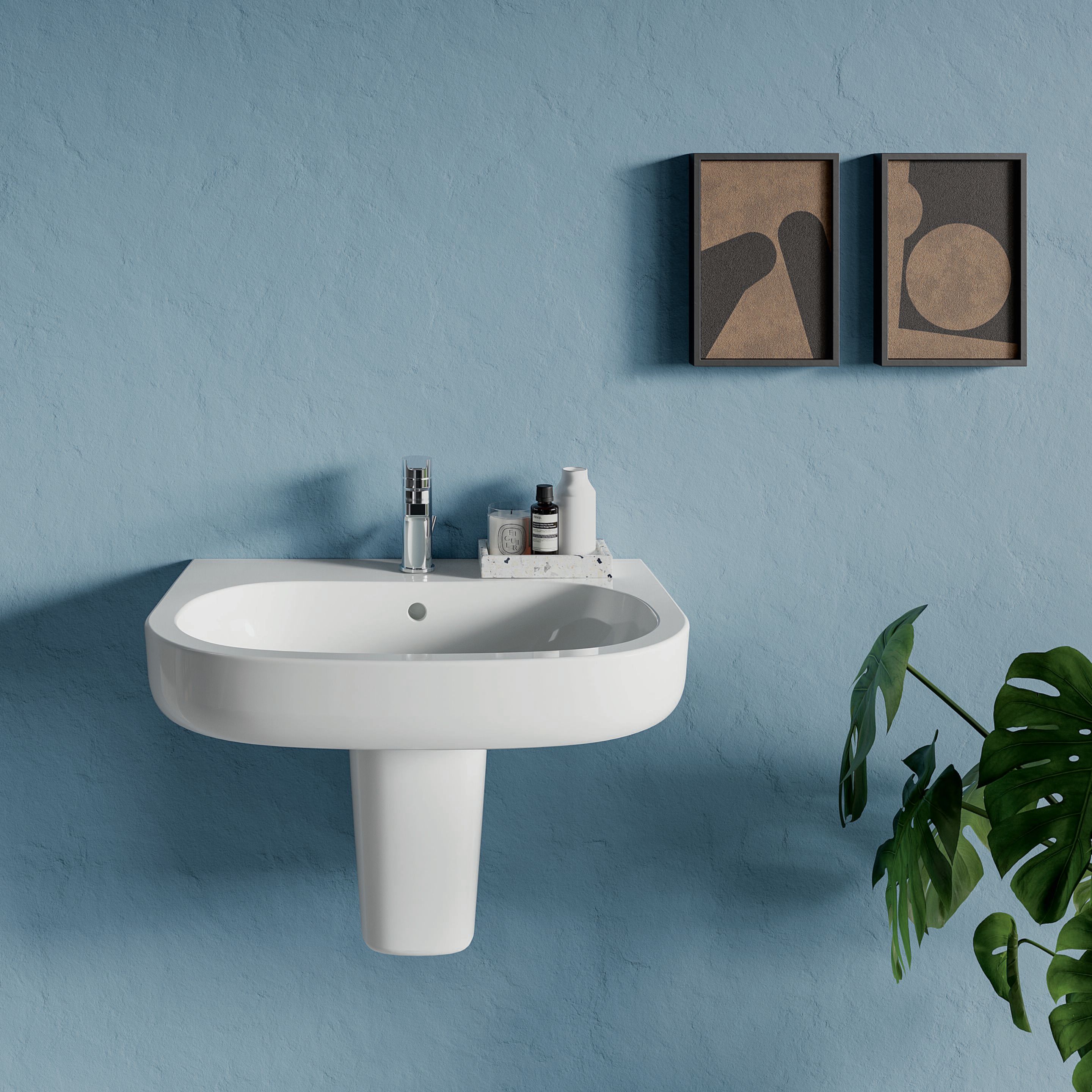 Овальная керамическая подвесная раковина с переливом Ceramica Dolomite мирт ARCH-00041879 - Вид №3