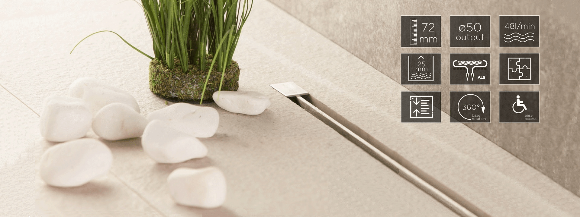 Линейный трап 950 мм CONFLUO PREMIUM SLIM LINE 13100036 PESTAN  - Вид №6