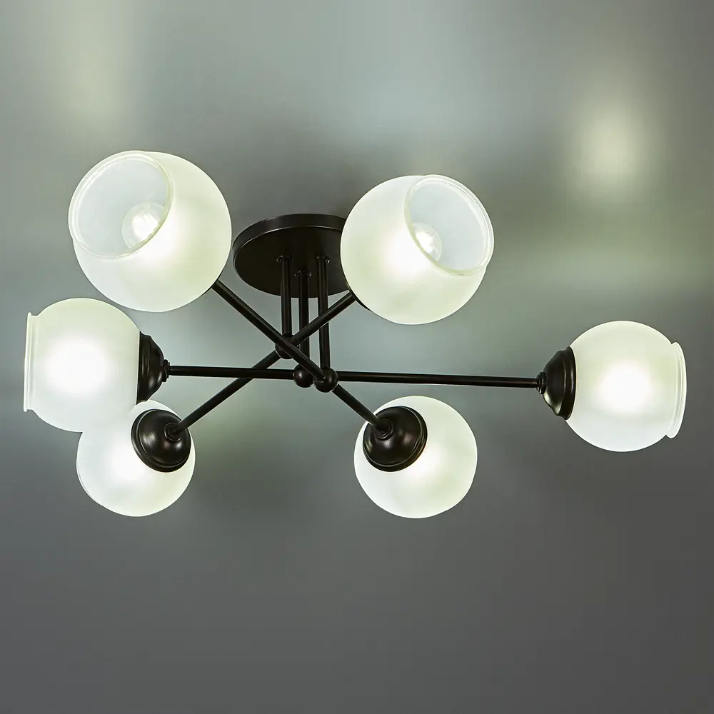 Люстра потолочная Лада 600 6 ламп 24 м² цвет черный СВЕТУС STLM-2096919 - Вид №1