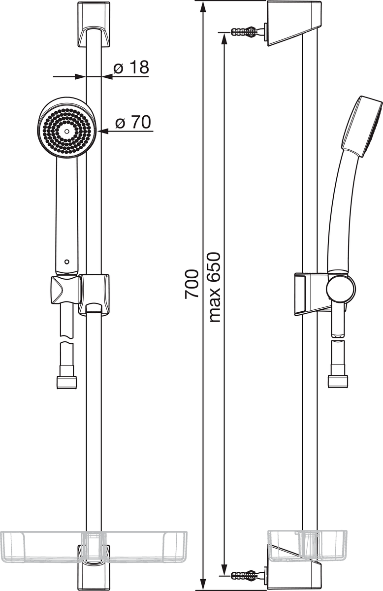 Oras 530 Душевой комплект 530 Apollo Хром  - Вид №1