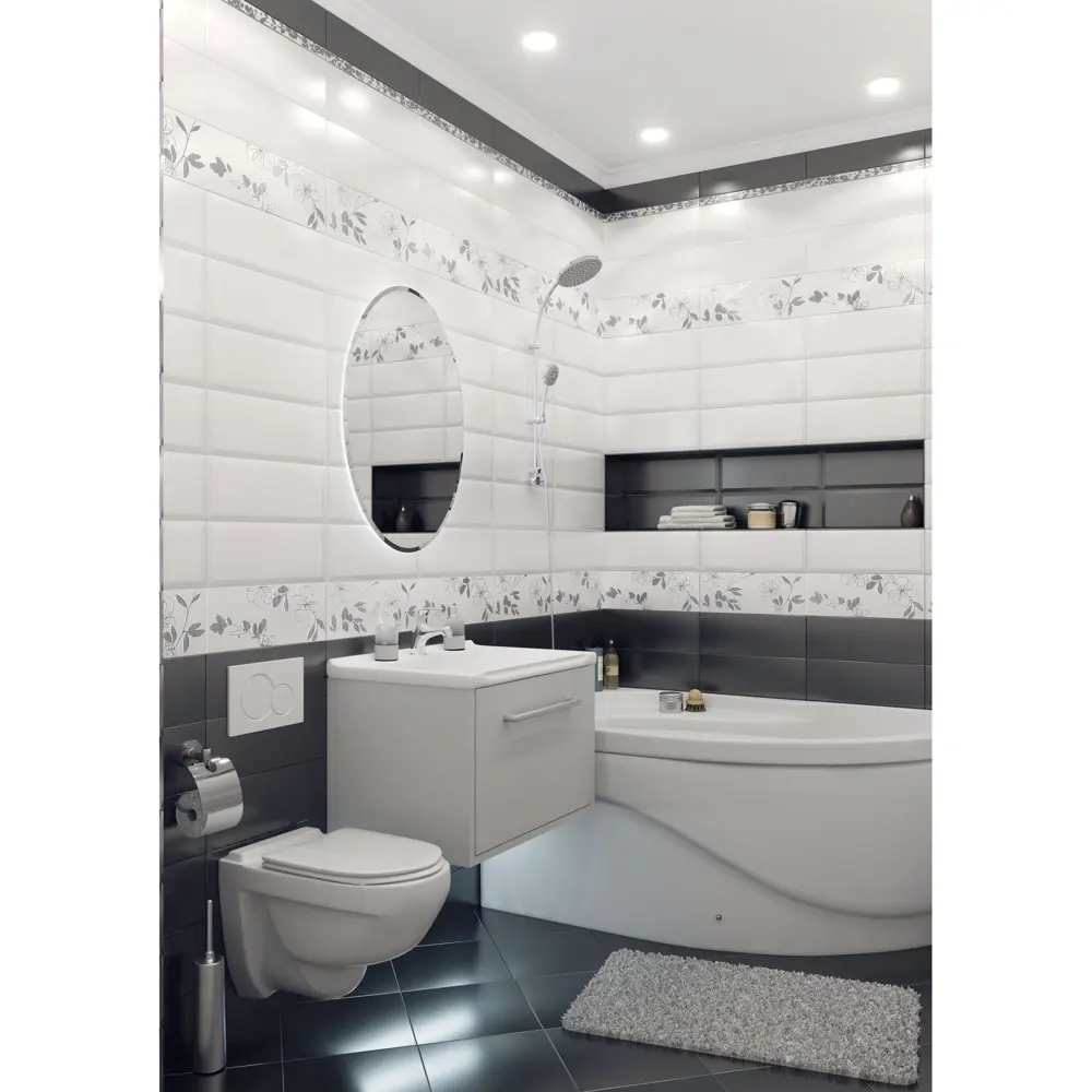 Плитка настенная «Бельканто Грань» 15х40 см 1.08 м2 цвет белый Kerama Marazzi STLM-2136930 - Вид №3