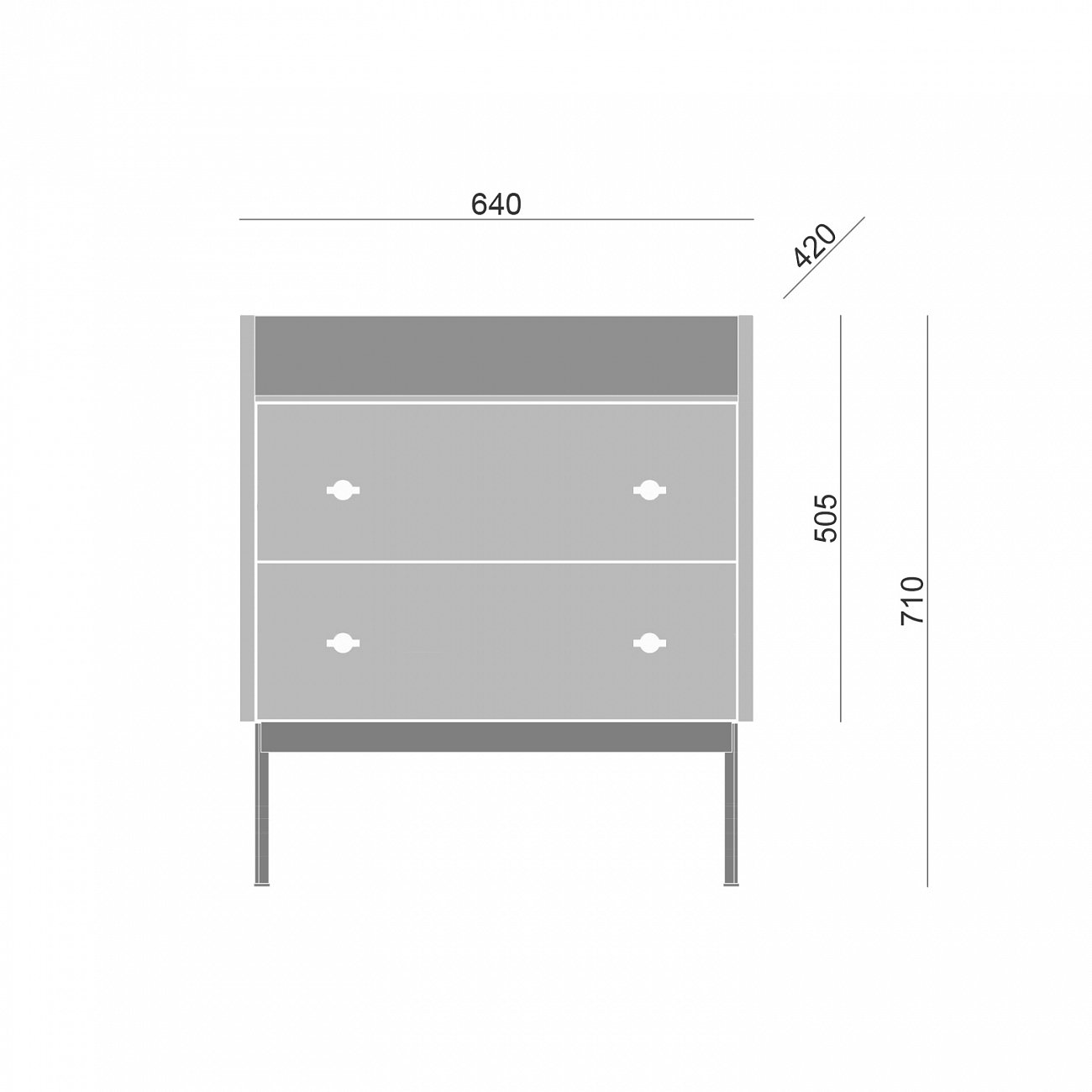 Тумба высокая с полкой 71х64 см черная Land BRAGIN DESIGN LIVING 00-3862482 Черный - Вид №1